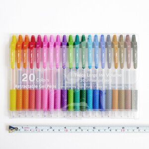 NEW SET 20 Piece COLORS RETRACTABLE GEL PENS 0.7mm Rubber Grip Quick Drying
